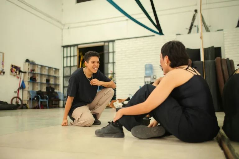 People working together on a studio floor.